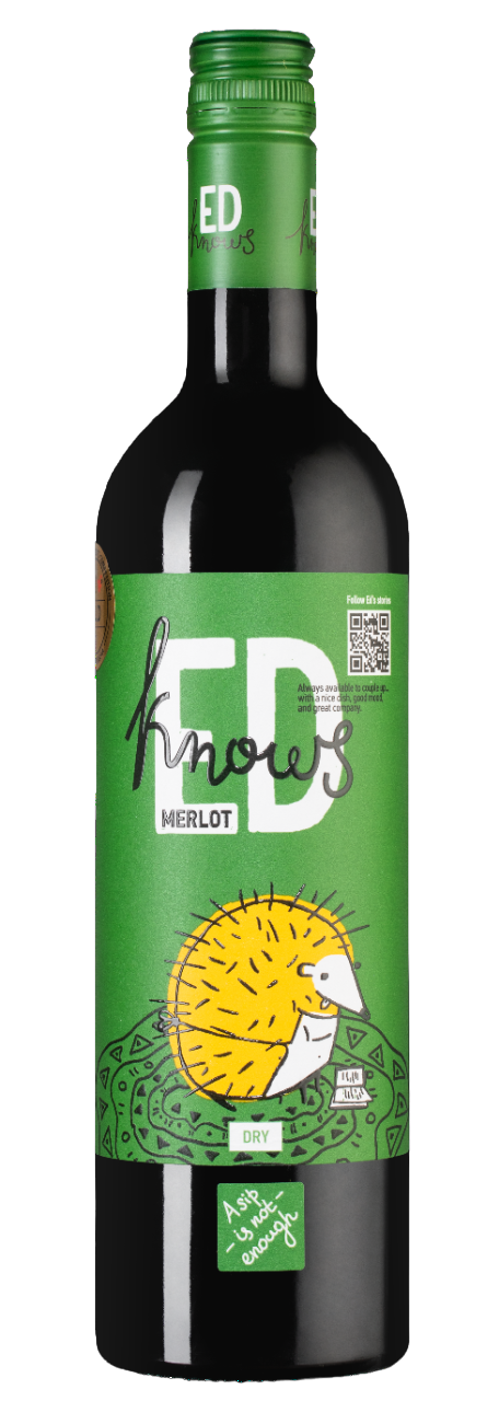 Изображение товара Вино Ed Knows Merlot красное сухое, 0.75л