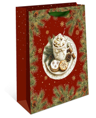 Сумка бумажная Арт и Дизайн с лентой Новый Год, 24 x 20см