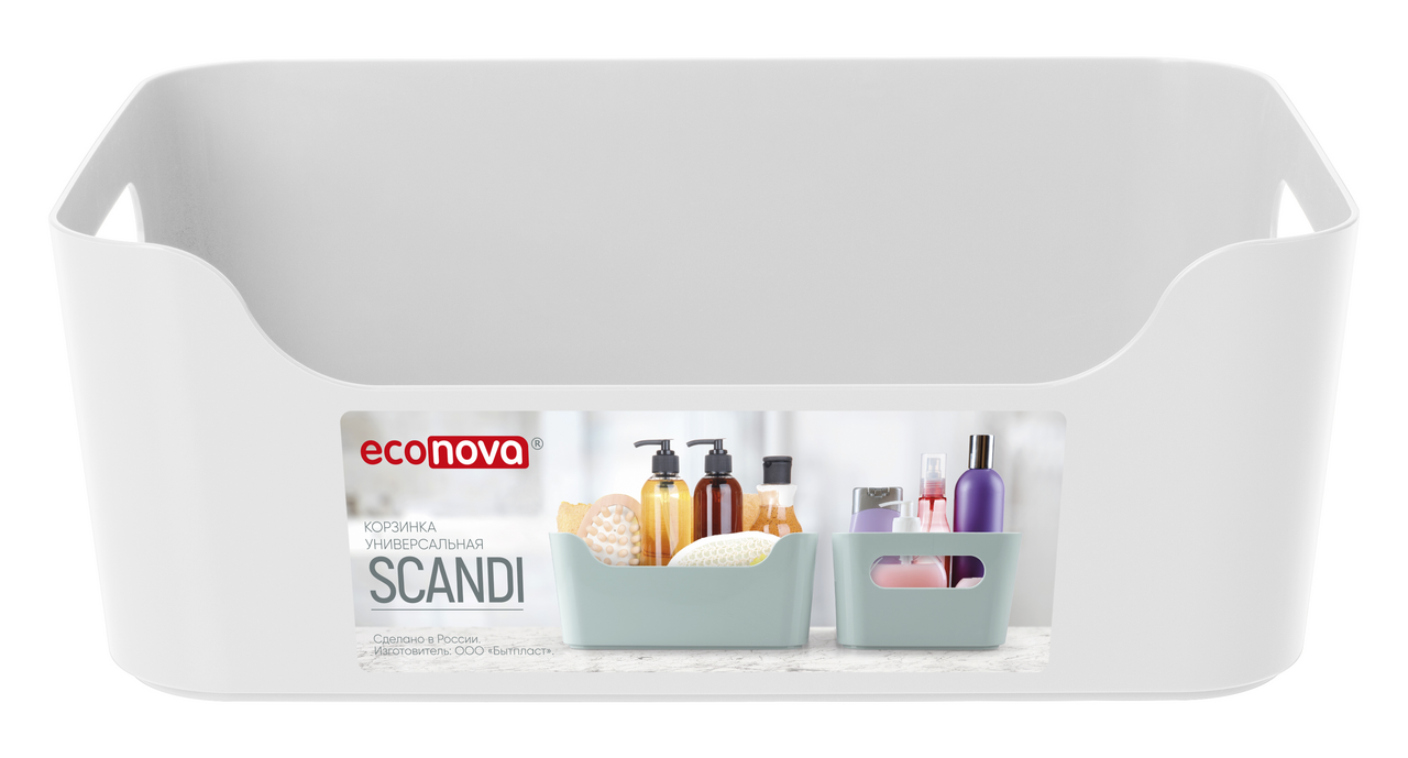 Корзинка Econova Scandi универсальная белая 4.6л, 27 х 19 х 10.5см ...