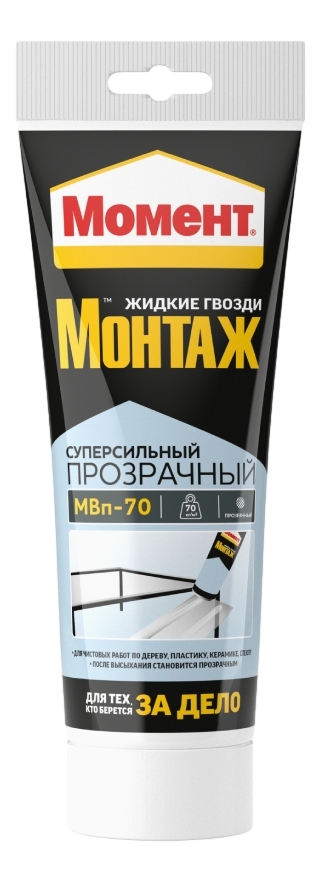 Изображение товара Клей Момент монтажный прозрачный МВП-70, 185г