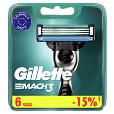Кассеты Gillette Mach3 для бритья, 6шт