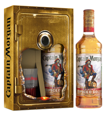 Ром Captain Morgan пряный + стакан, 1л