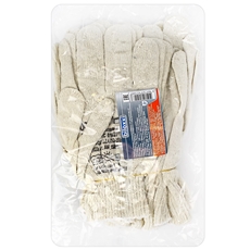 Перчатки хозяйственные Biloxxi хлопчатобумажные без ПВХ-покрытия 4.6 x 21 x 29см, 6 пар