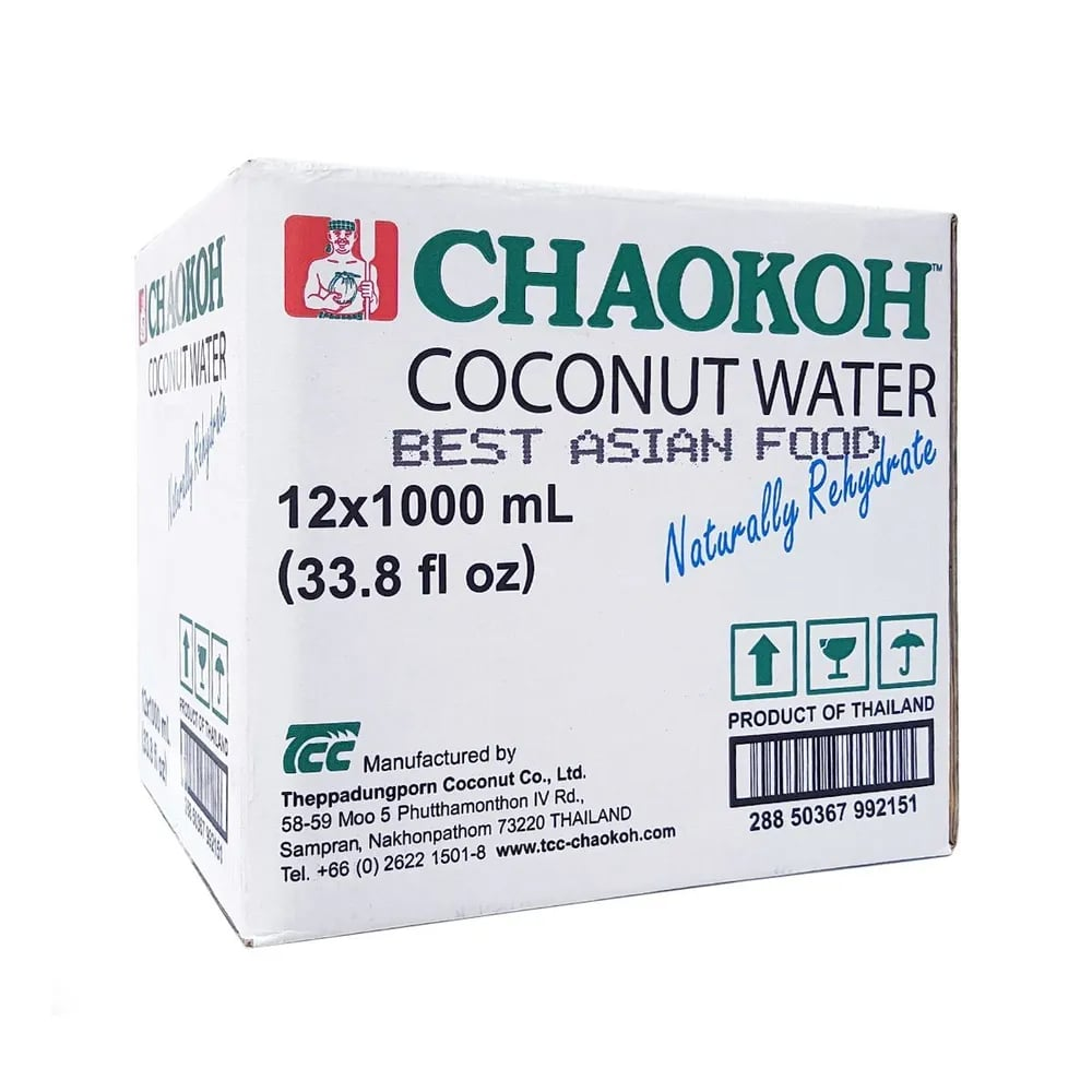 Изображение товара Вода кокосовая Chaokoh натуральная негазированная 1л, 12 штук