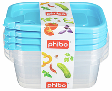 Набор Phibo контейнеров, 600мл x 4шт