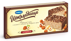 Торт Коломенское Шоколадница вафельный с фундуком, 230г