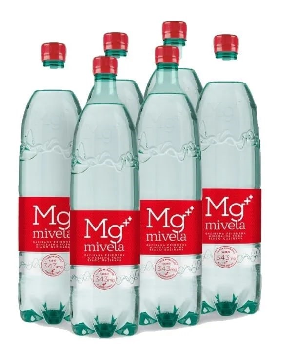 Изображение товара Мінеральна газована вода Mivela Mg++ 1л, 6 шт – лікувально-столова дія, сербська якість