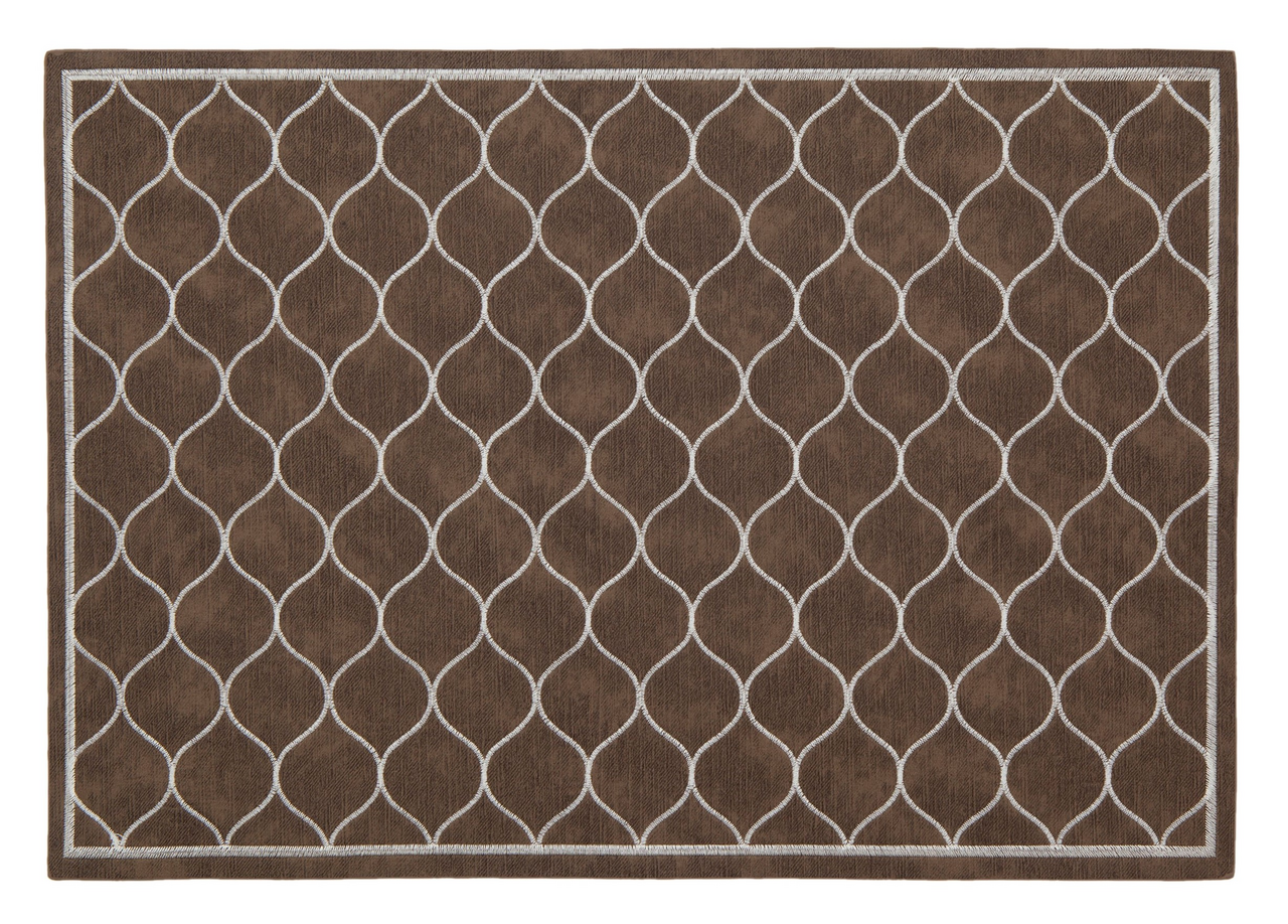 Салфетка Remiling Household Royal коричневый с вышивкой, 43 x 30см