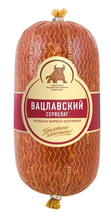 Сервелат СПК Вацлавский варено-копченый, ~850г