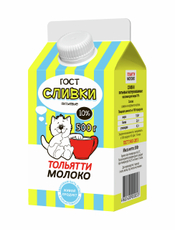 Сливки Тольяттимолоко 10%, 500г