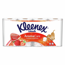 Туалетная бумага Kleenex Сочная клубника 3-слойная, 8 рулонов