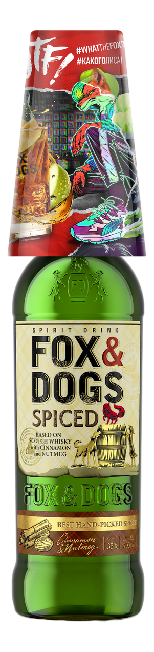 Изображение товара Напиток спиртной Fox & Dogs Spiced + стакан в подарочной упаковке, 0.7л