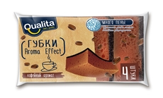 Губка Qualita Aroma Effect для посуды 4шт, 9.7 х 6.5см