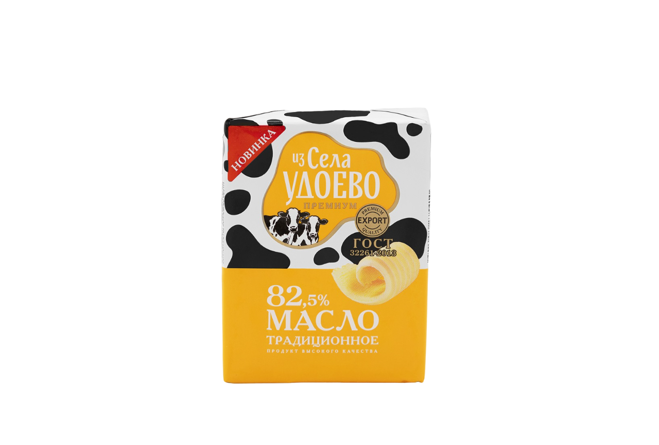 Масло сливочное Из села Удоево Традиционное ГОСТ 82.5%, 180г