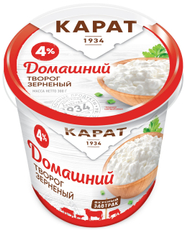 Творог зерненый Карат Домашний 4%, 300г