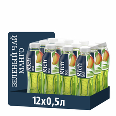 Холодный чай Rich tea зеленый со вкусом манго, 500мл x 12 шт