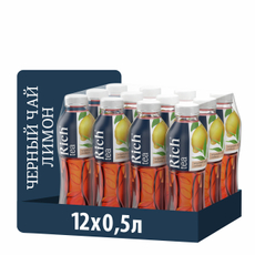 Холодный чай Rich tea черный со вкусом лимона, 500мл x 12 шт