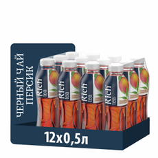 Холодный чай Rich tea черный со вкусом персика, 500мл x 12 шт