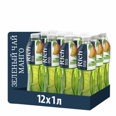 Холодный чай Rich tea зеленый со вкусом манго, 1л x 12 шт