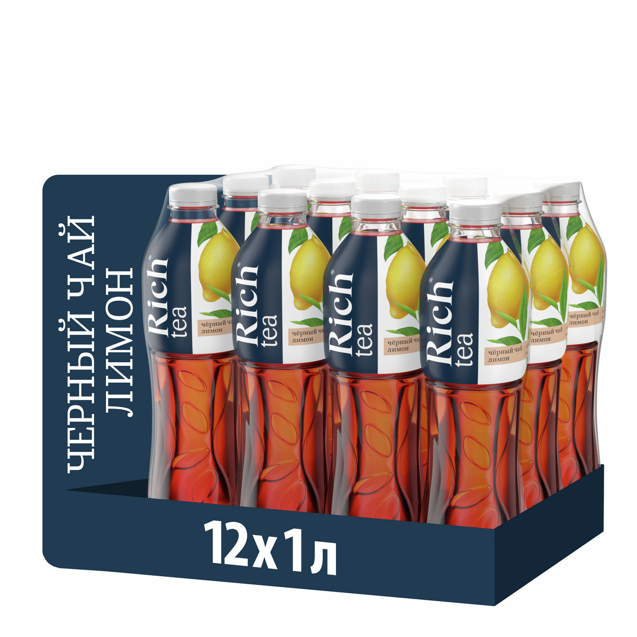 Холодный чай Rich tea черный со вкусом лимона, 1л x 12 шт