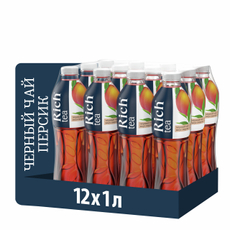 Холодный чай Rich tea черный со вкусом персика, 1л x 12 шт