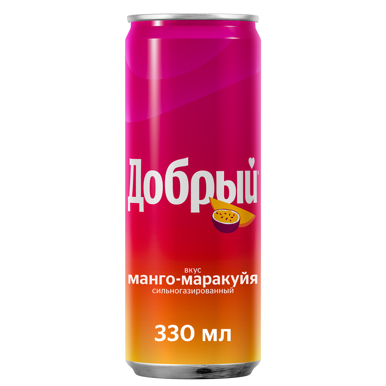 Изображение товара Напиток Добрый Манго-маракуйя газированный, 330мл