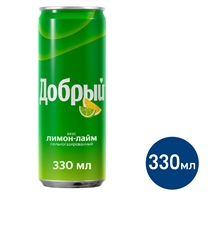 Напиток Добрый Лимон-лайм газированный, 330мл