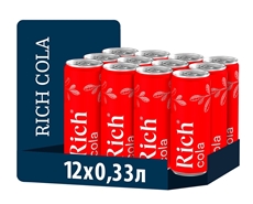 Напиток Rich Кола газированный, 330мл x 12 шт