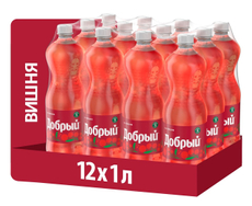 Напиток Добрый Лимонады России Вишня газированный, 1л x 12 шт