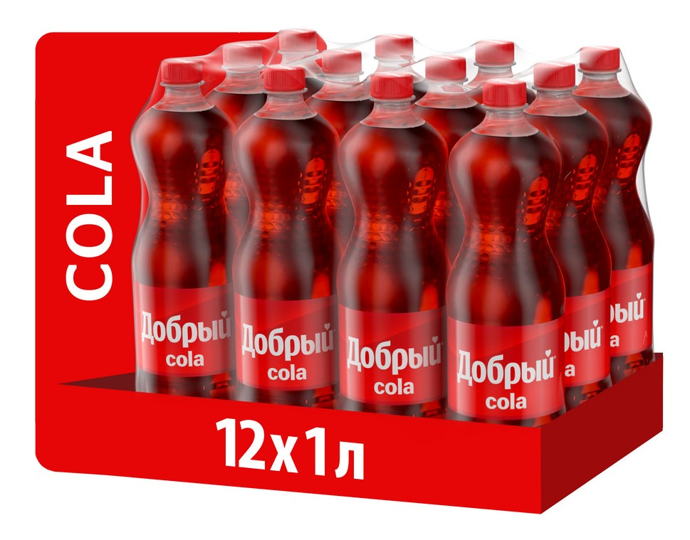 Напиток Добрый Cola газированный, 1л x 12 шт купить с доставкой на дом,  цены в интернет-магазине