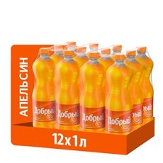 Напиток Добрый Апельсин с витамином C газированный, 1л x 12 шт