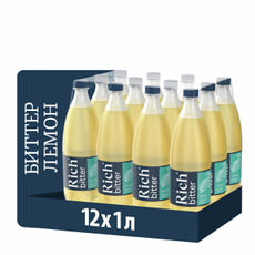 Напиток Rich Биттер Лемон газированный, 1л x 12 шт