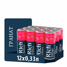 Напиток Rich Биттер Гранат газированный, 330мл x 12 шт
