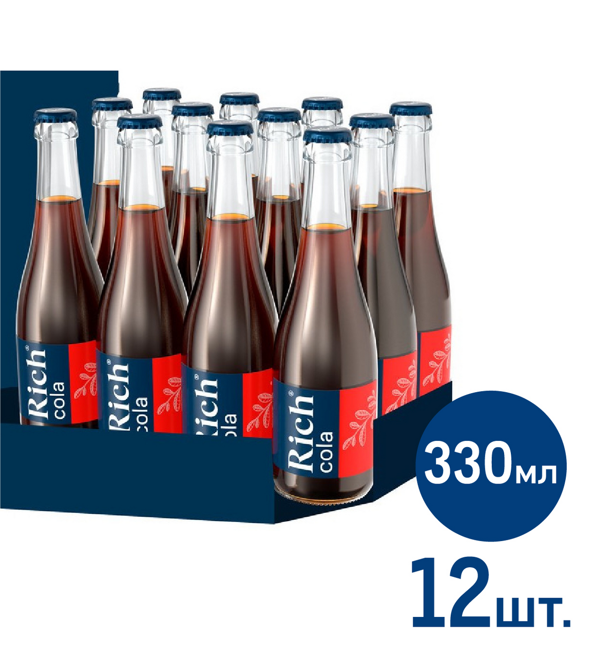 Напиток Rich Кола газированный, 330мл x 12 шт купить с доставкой на дом,  цены в интернет-магазине