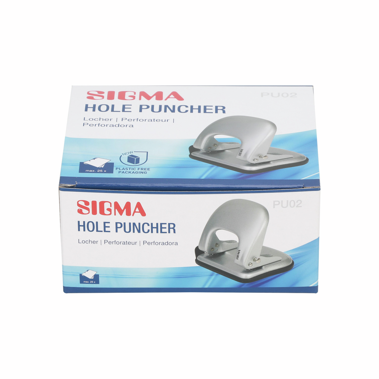 SIGMA Дырокол 25 листов серебряный