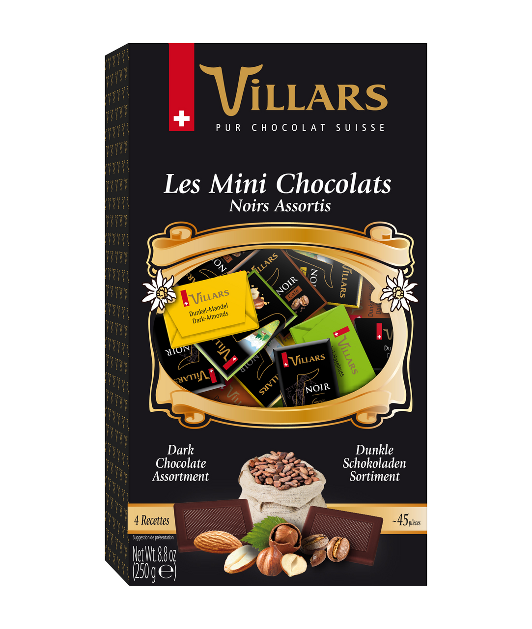 Шоколад Villars мини темный и горький, 250г купить с доставкой на дом, цены  в интернет-магазине