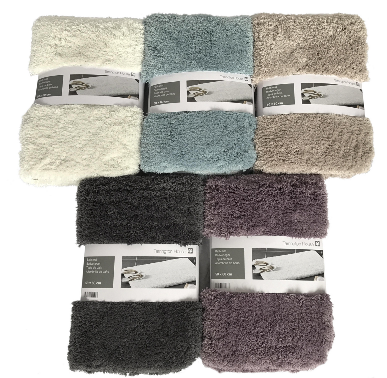 Tarrington House Коврик для ванной бежевый длинный ворс, 60 x 90см