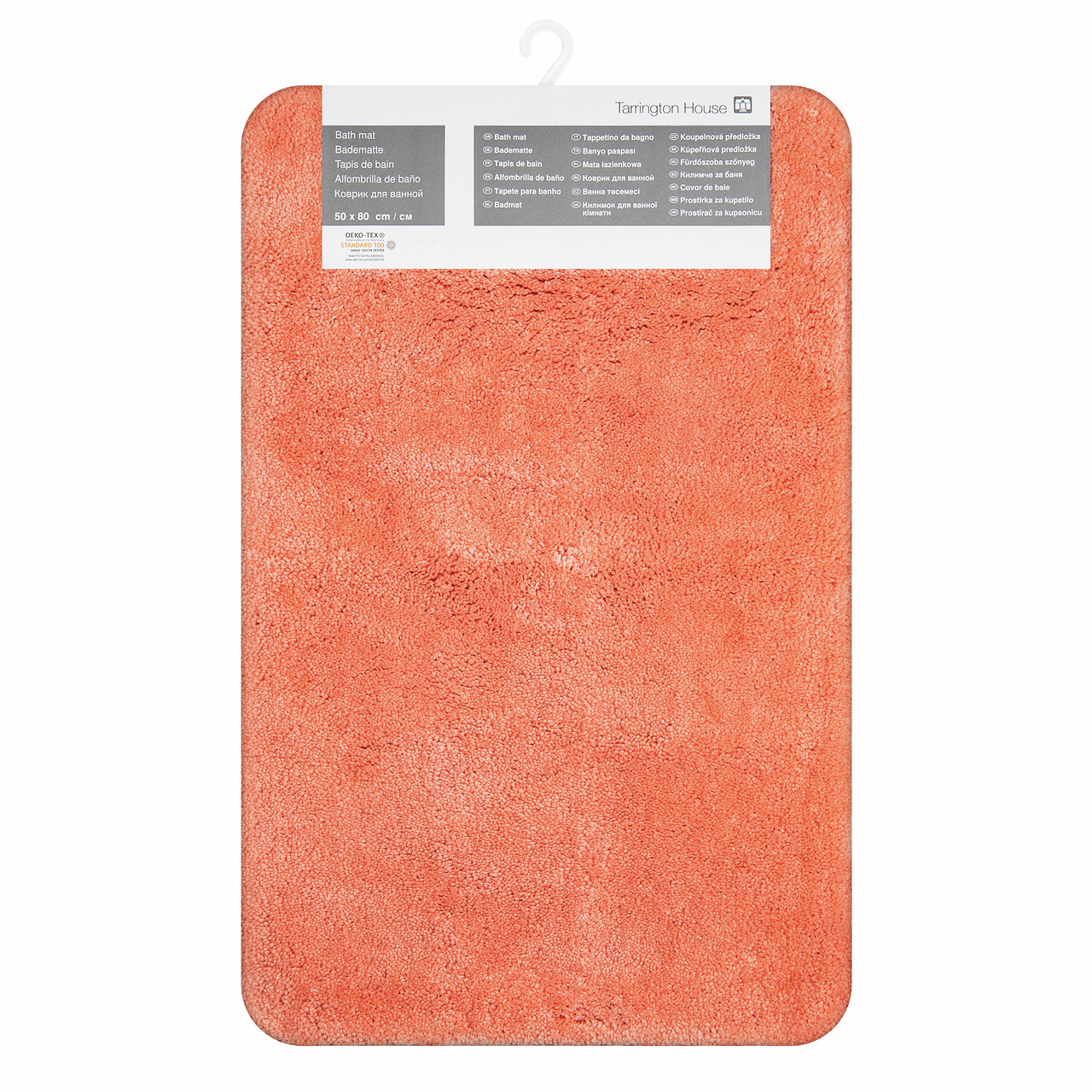 Tarrington House Коврик для ванной коралловый однотонный, 50 x 80см
