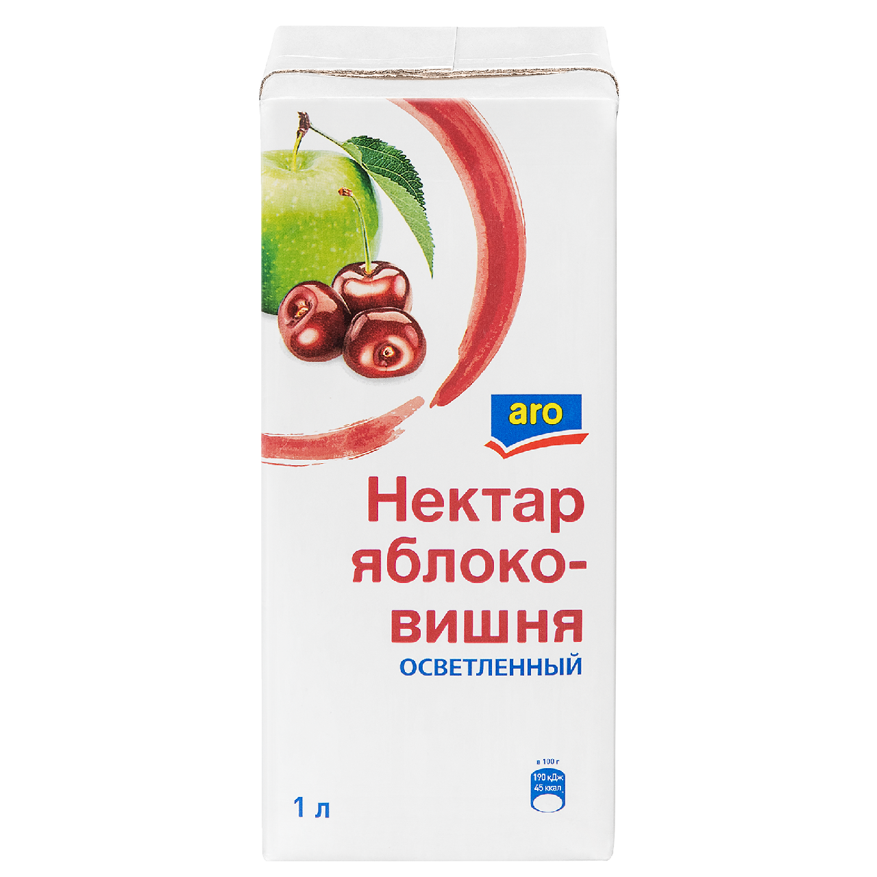 aro Нектар яблоко-вишня осветленный, 1л купить с доставкой на дом, цены в  интернет-магазине