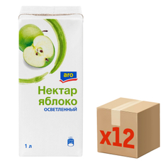 aro Нектар яблочный, 1л x 12 шт