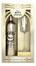 Водка Beluga Noble Celebration + бокал флют в подарочной упаковке, 0.7л