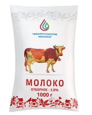 Молоко Чебаркульское молоко отборное пастеризованное 3.8%, 1кг