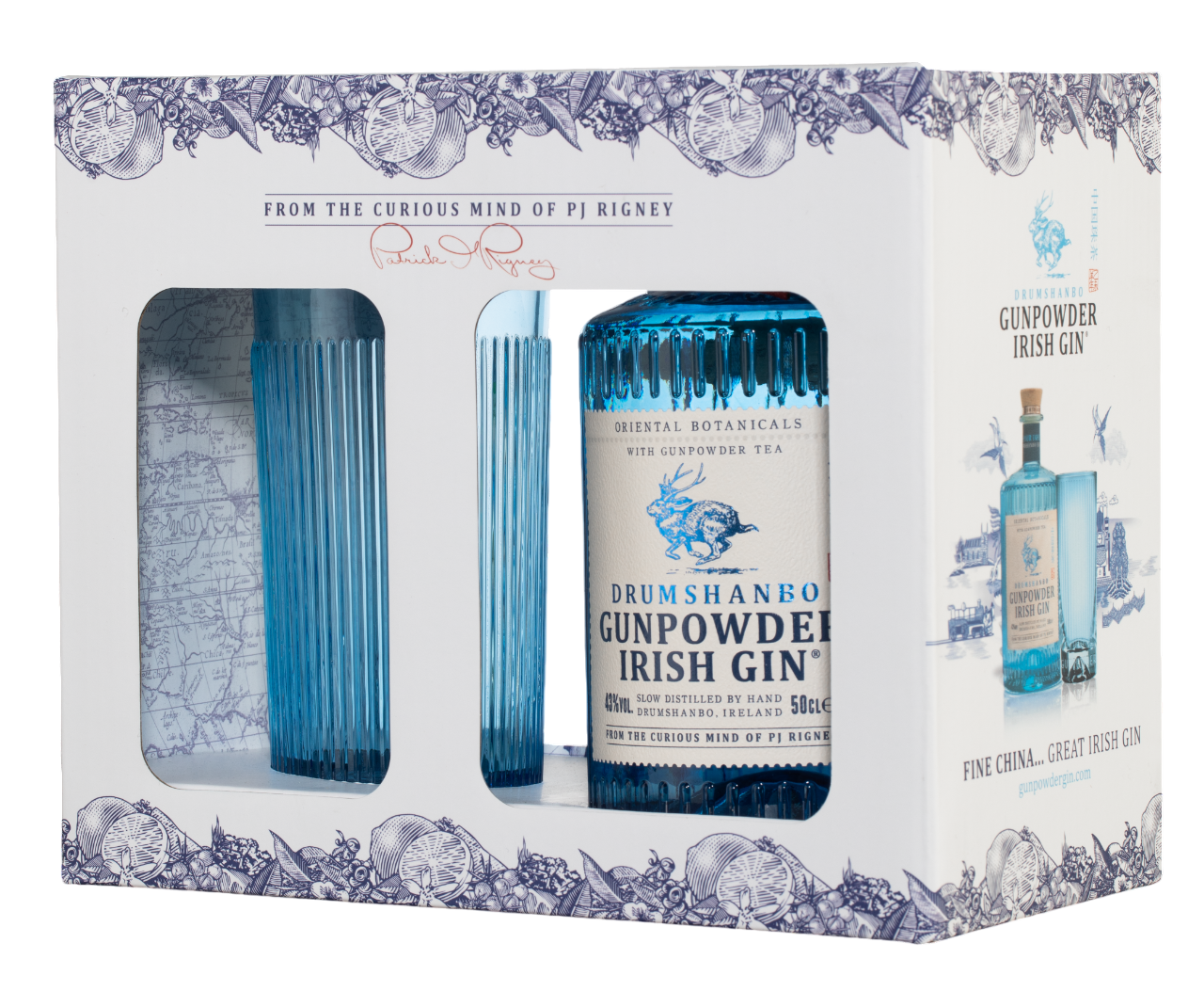 Изображение товара Джин Drumshanbo Gunpowder Irish + бокал в подарочной упаковке, 0.5л