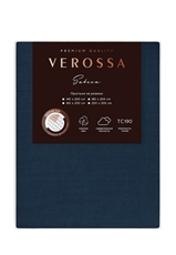 Простыня Verossa темно-синяя сатин на резинке, 160 x 200см