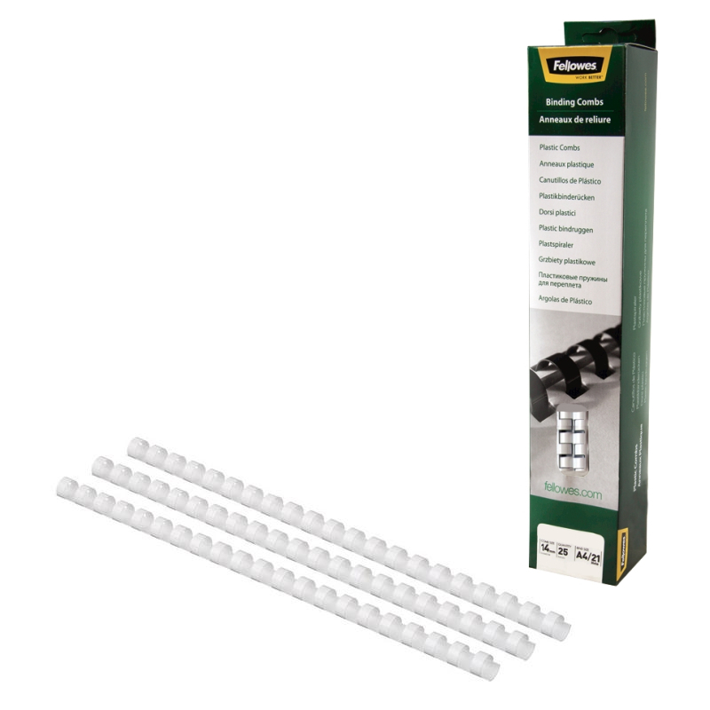 Пружина Fellowes белая 14мм, 25шт