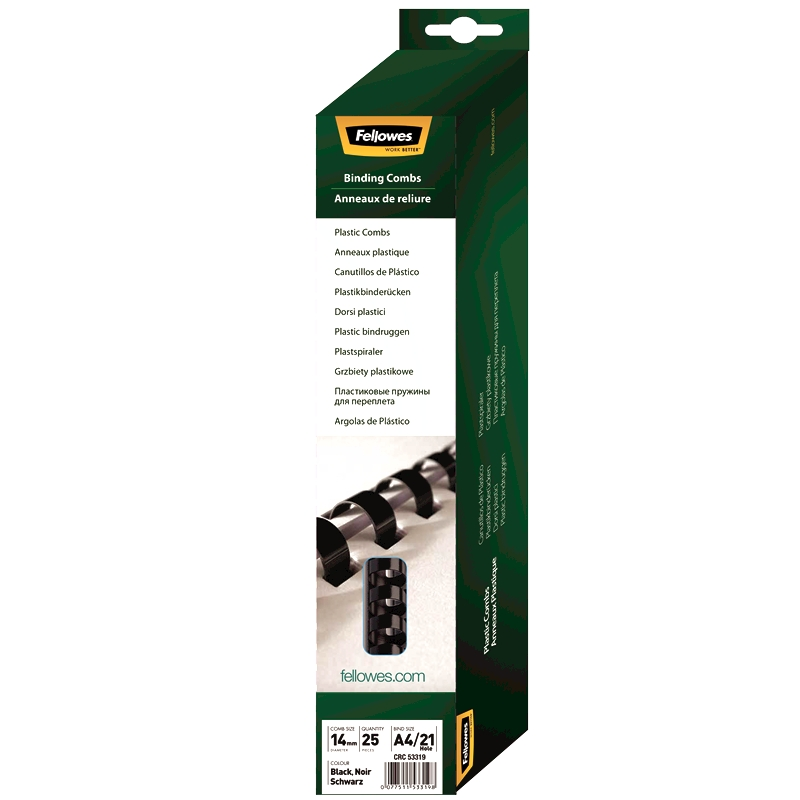 Пружина Fellowes черная 14мм, 25шт