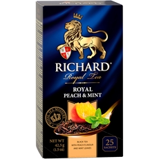Чай Richard черный персик-мята (1.7г x 25шт), 43г