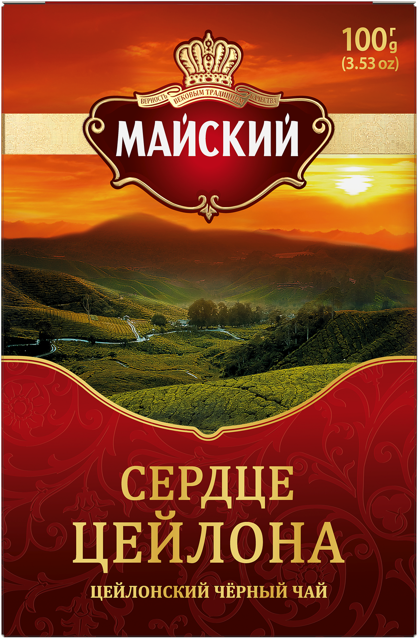 Чай Майский черный сердце цейлона, 100г купить с доставкой на дом, цены в  интернет-магазине