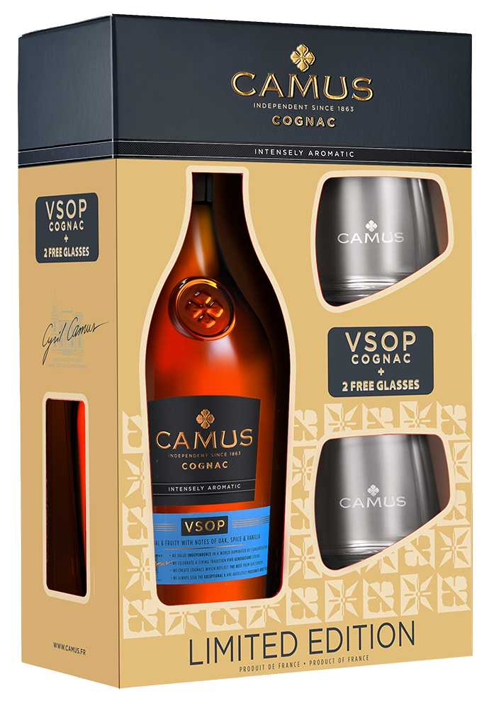 КоньякCamusVSOP+2бокалавподарочнойупаковке,0.7л