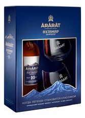 Коньяк Арарат Ахтамар + 2 стакана в подарочной упаковке, 0.7л